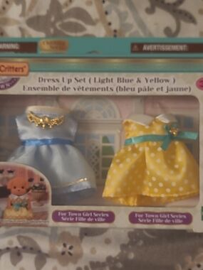 Dress Up Set - Light Blue & Yellow Polka Dot Dresses